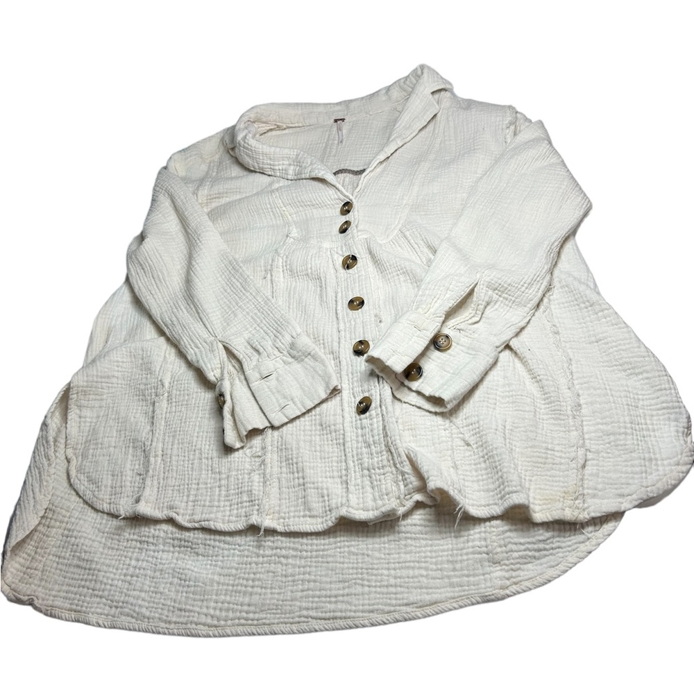 Free People Cream Button Down Shirt - Picture 6 of 10